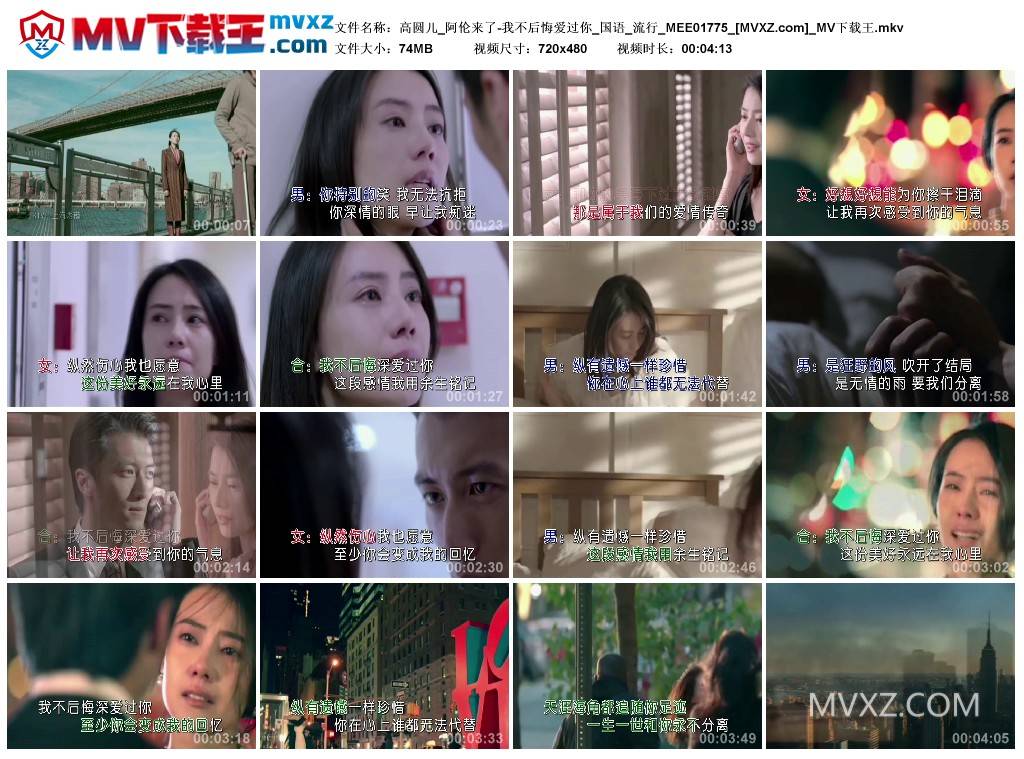 高圆儿_阿伦来了-我不后悔爱过你_国语_流行_MEE01775